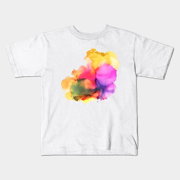 Watercolor splash interesting colourful design Kids T-Shirt by LiliMagic